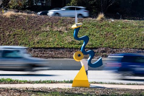 3 colorful sculptures alongside 170 Freeway mowed down by driver 